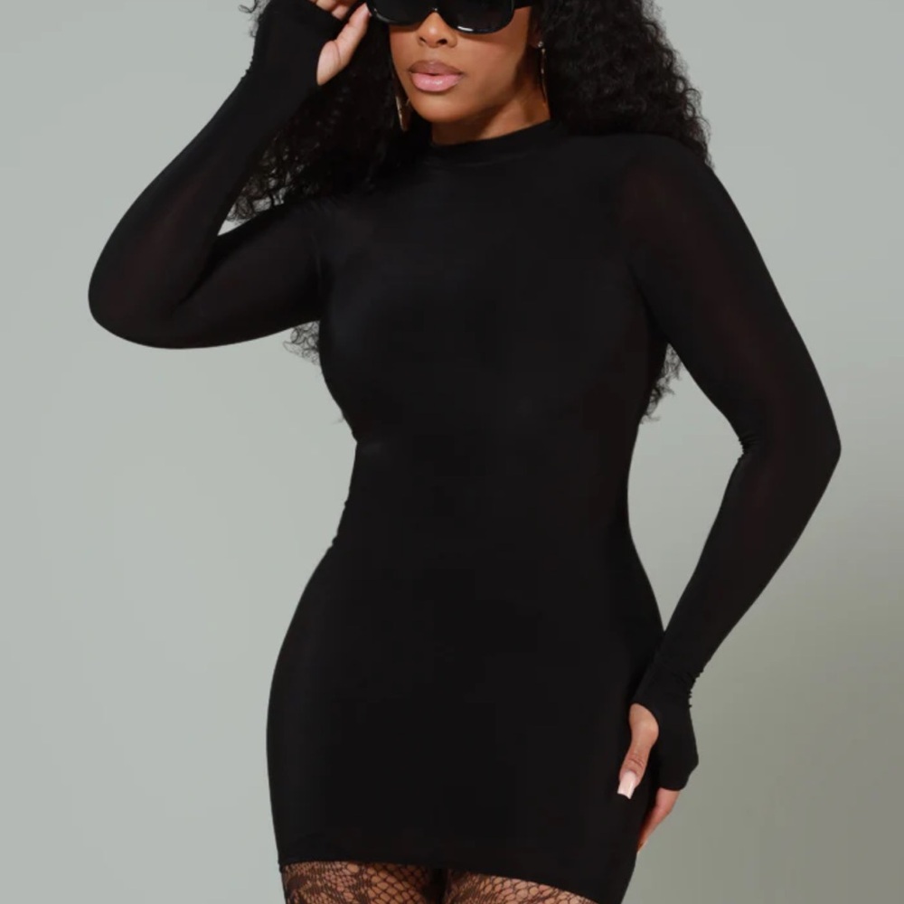 Long sleeve mini dress